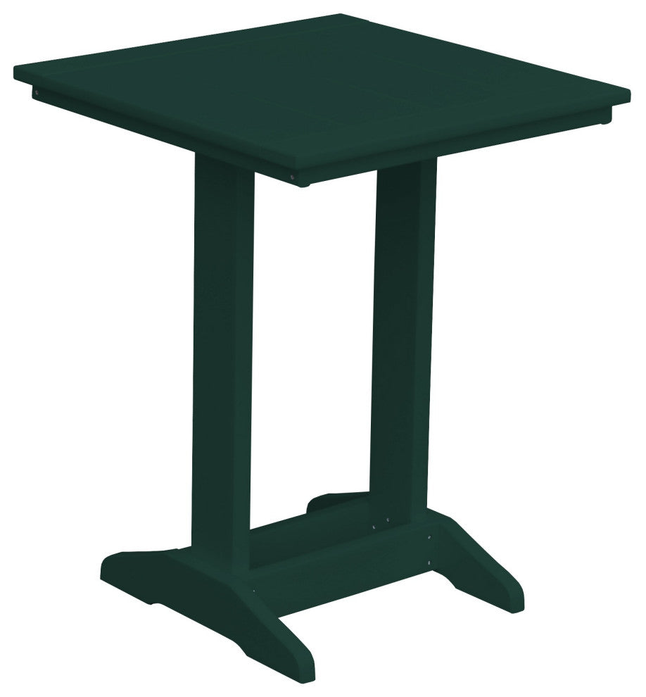 Poly Lumber Balcony Side Table, Turf Green, Square