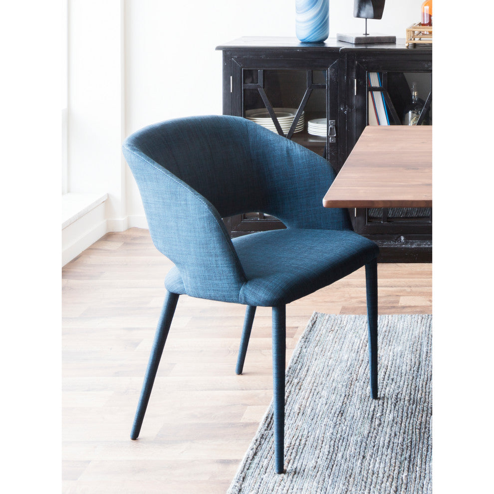Retro William Dining Chair Navy Blue - Blue