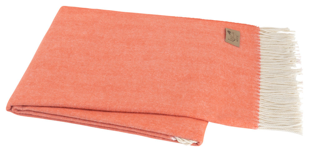Italian Herringbone Throw, Mandarin