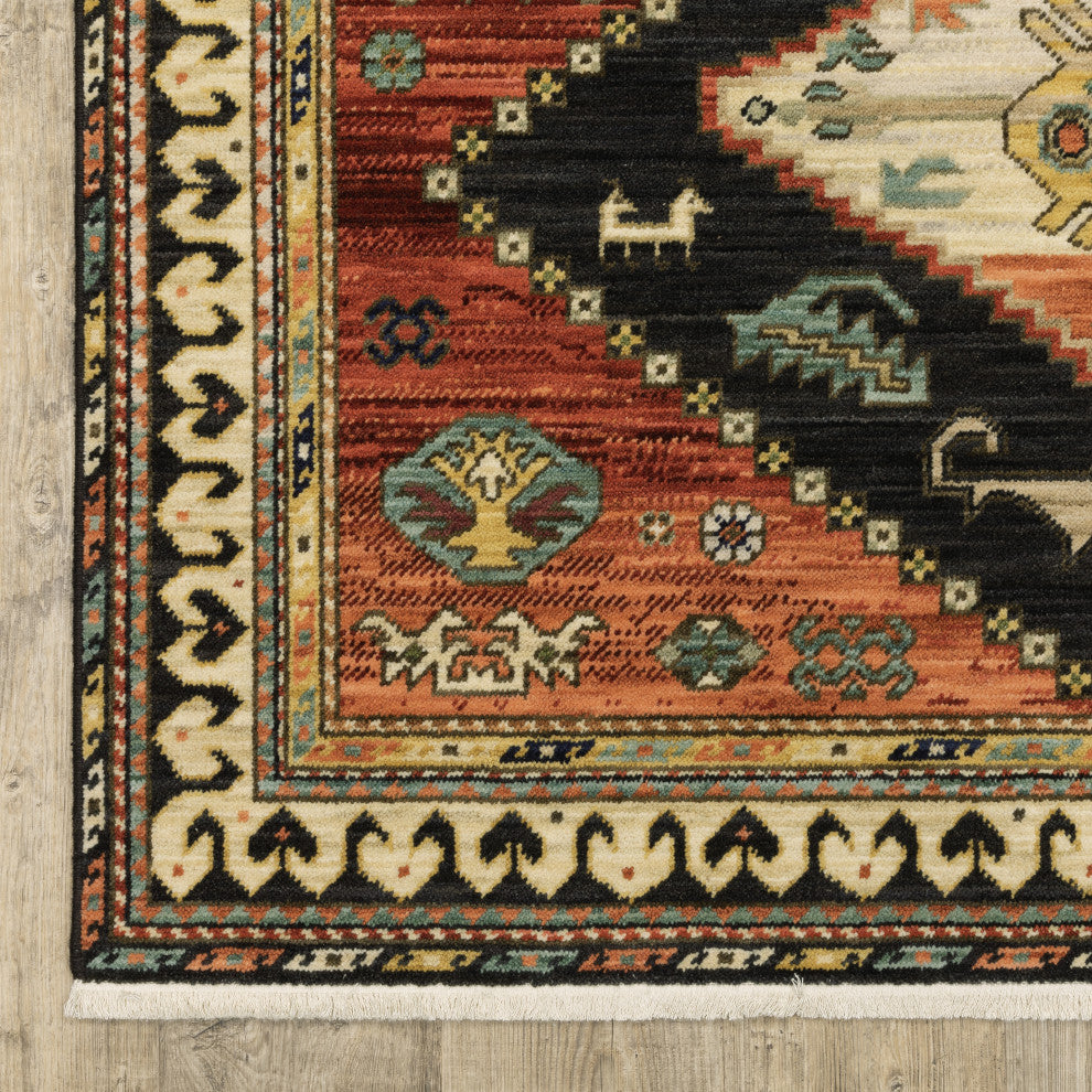 Lilihan 051K6 Charcoal/Multi 2'6" x 12' Rug