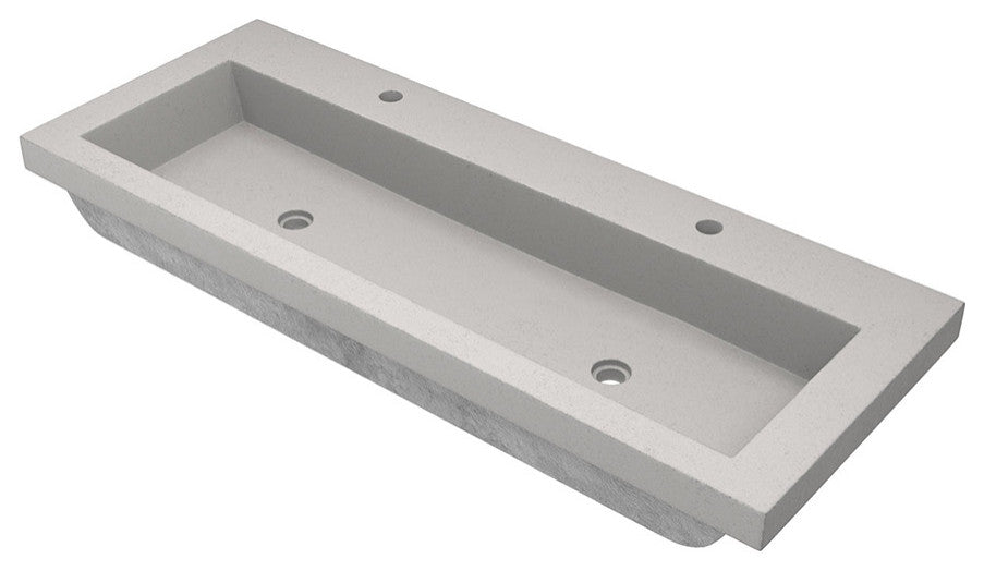 48" Zaca Vanity Base with NativeStone Trough in Ash