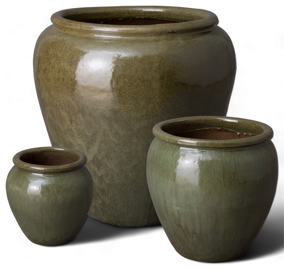 Round Planter, Tea Green 14.5X14.5"H
