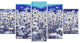 Amazing Light Blue Chamomile Blossom, Flower Canvas Print, 60"x32", 5 Panels
