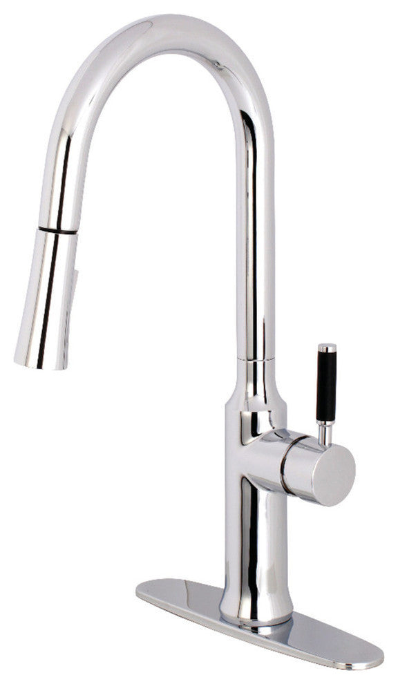 Gourmetier Single-Handle Pull-Down Kitchen Faucet, Polished Chrome