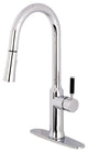 Gourmetier Single-Handle Pull-Down Kitchen Faucet, Polished Chrome