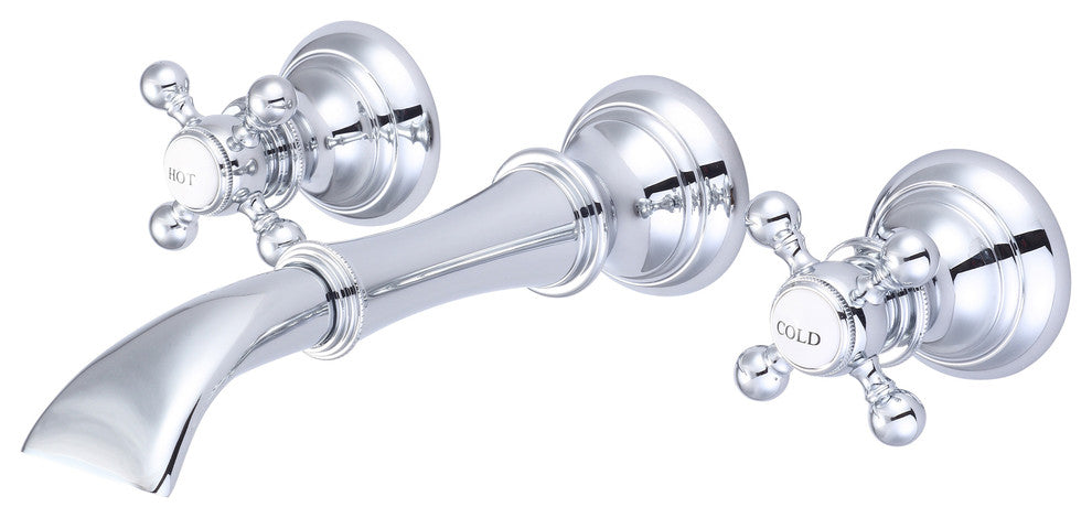 Waterfall Style Wall-Mounted Lavatory Faucet, Chrome, Cross