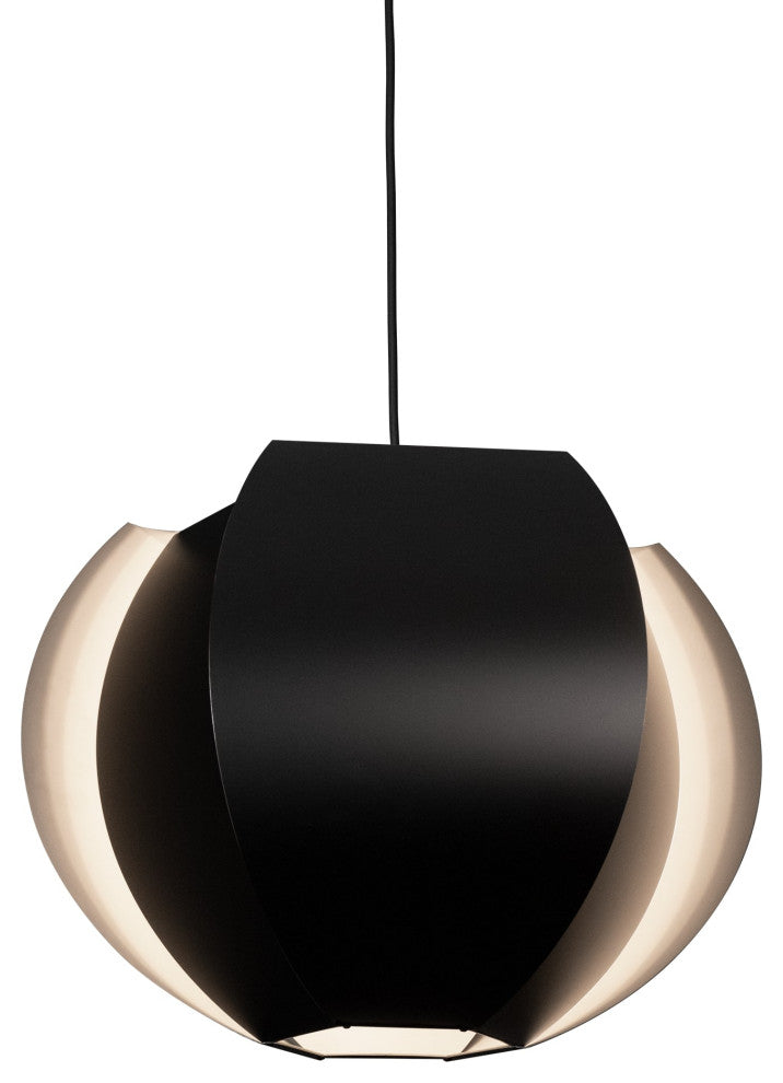 Veris 22 Pendant, Matte Black Exterior With Matte White Interior, 4000k Led