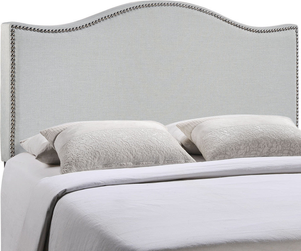 Curl Queen Nailhead Upholstered Headboard