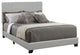 Leatherette Upholstered Bed, Queen Size, Gray