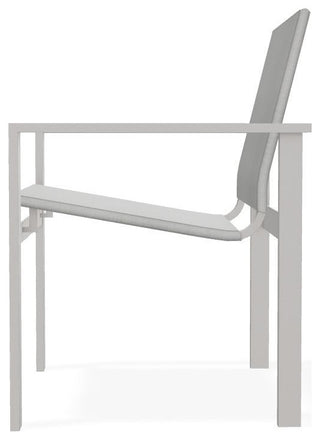 Tribeca Sling Outdoor Stackable Armchair, Alloy/Warm Gray
