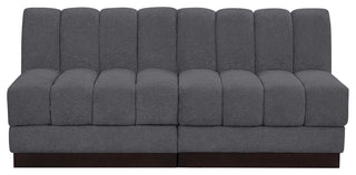 Quinn Chenille Upholstered 2-Piece Modular Sofa, Grey