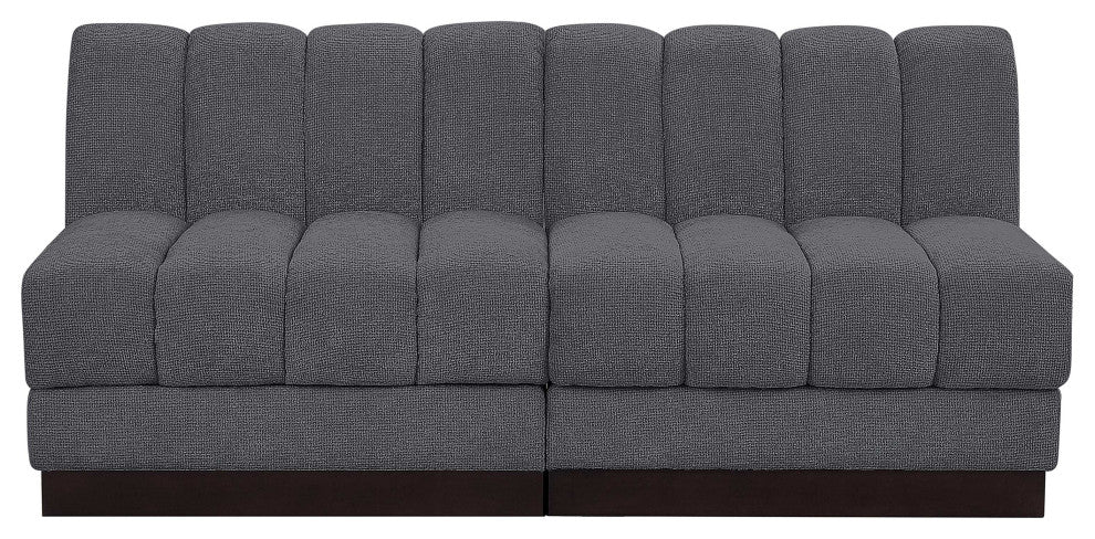 Quinn Chenille Upholstered 2-Piece Modular Sofa, Grey