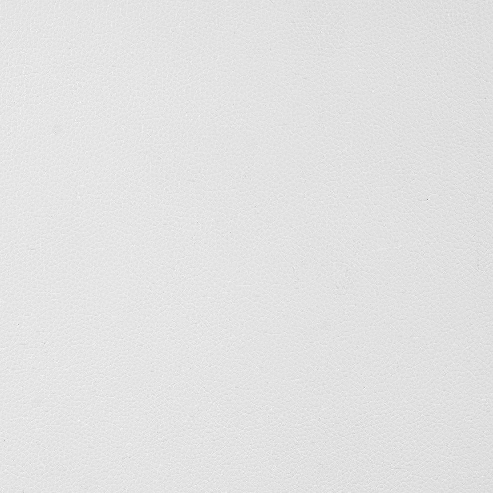 Valerie Swivel Brown Faux Leather and Java Brown Metal Bar Stool, White/Silver, Bar Height