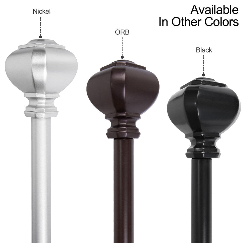 UTOPIA ALLEY 3/4 Inch Curtain Rod - Curtain Rods For Windows 48 to 86 Inch, Nickel