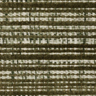 Cayden Textural Stripe Wool Blend Green/ Ivory Hand-tufted Rug Runner