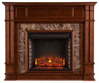 Aragon Faux Stone Electric Media Fireplace