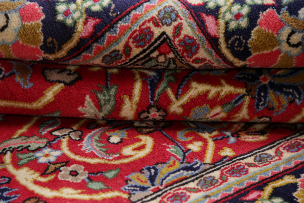 Kashan Oriental Traditional Persian Hand Made Area Rug, Red, 6'11"x4'4