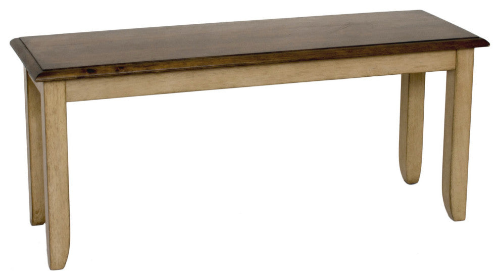 Sunset Trading Brook 42" Dining Bench, Two Tone Light Brown Wood