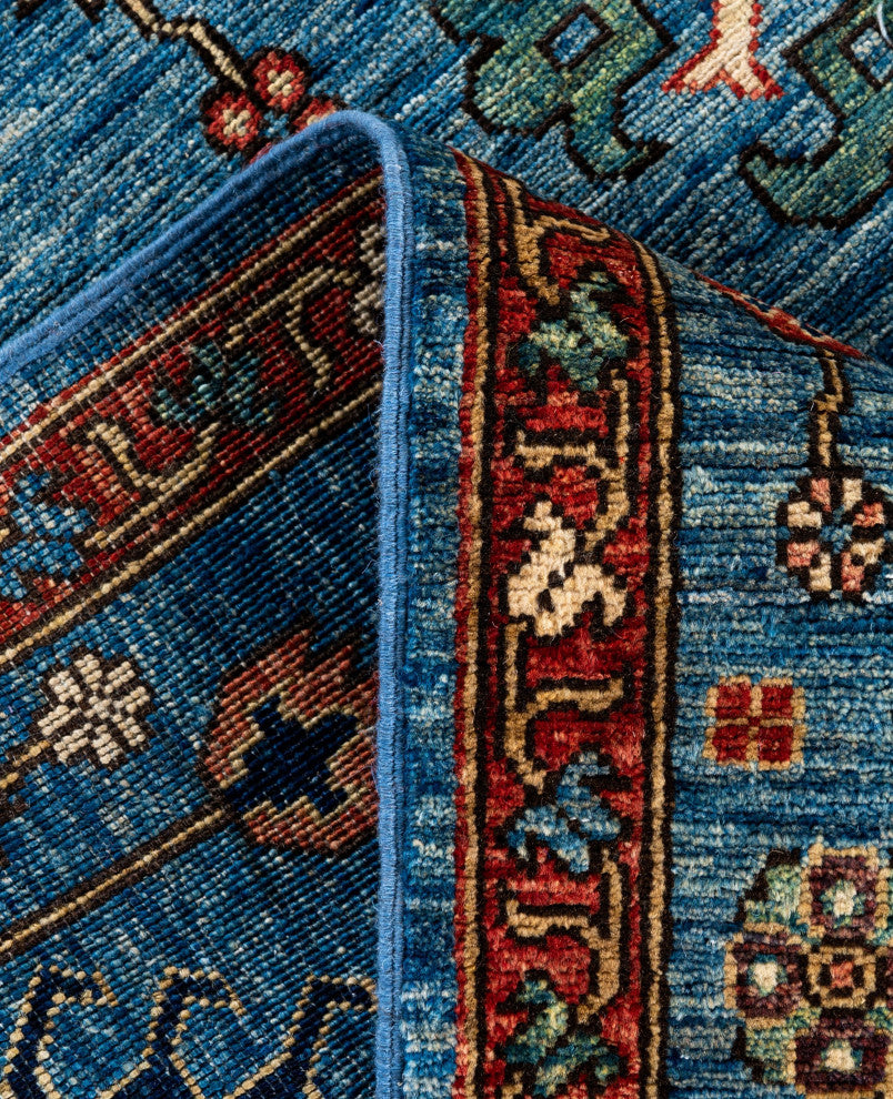 Serapi One-of-a-Kind Hand-Knotted Area Rug Light Blue, 6'0" x 8'11"