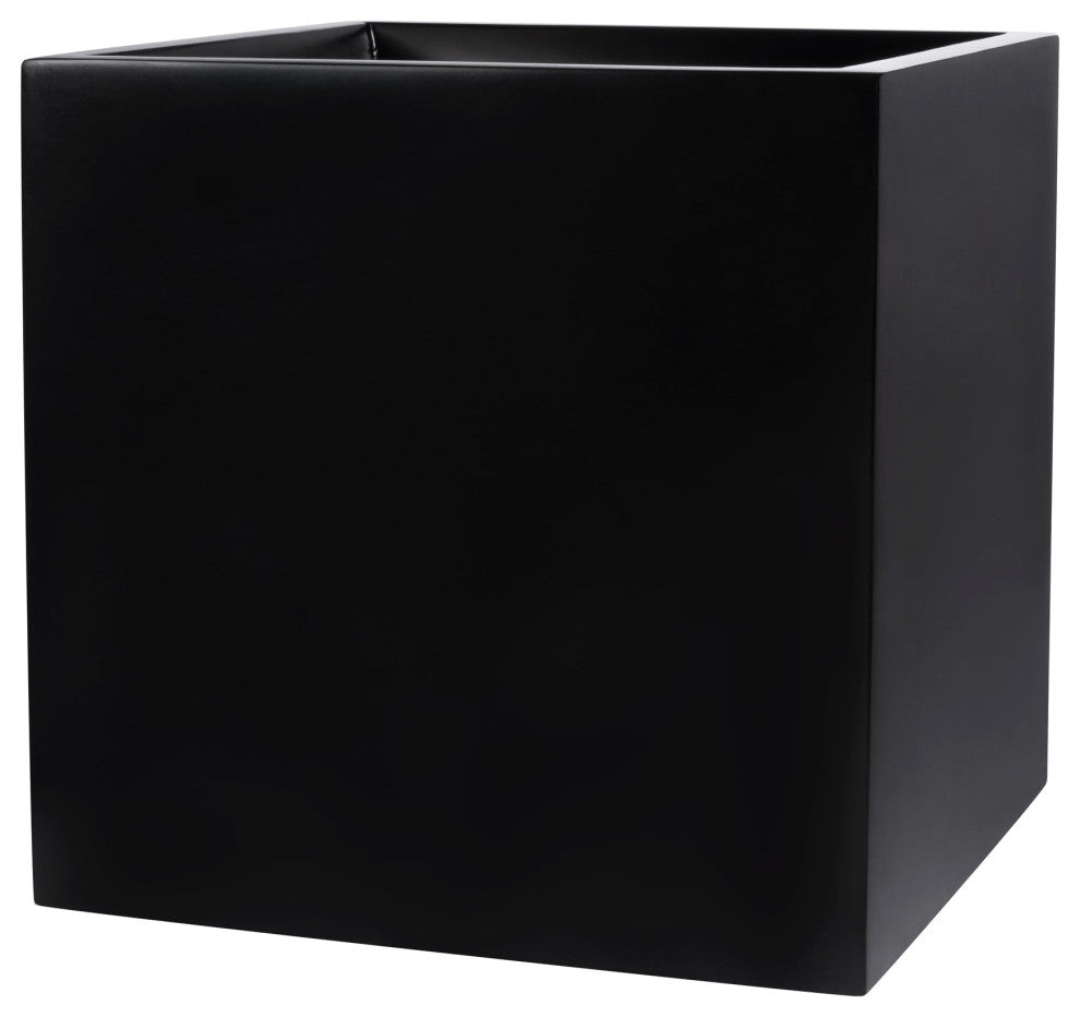 Dixon Square Cube Planter Box, Black, 15"x15"x15"