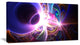 Glowing Purple Design on Black, Abstract Wall Art Canvas, 40x20