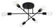 Modern Concise 6-Light Ceiling Light Sputnik Semi Flush Mount Light, Black