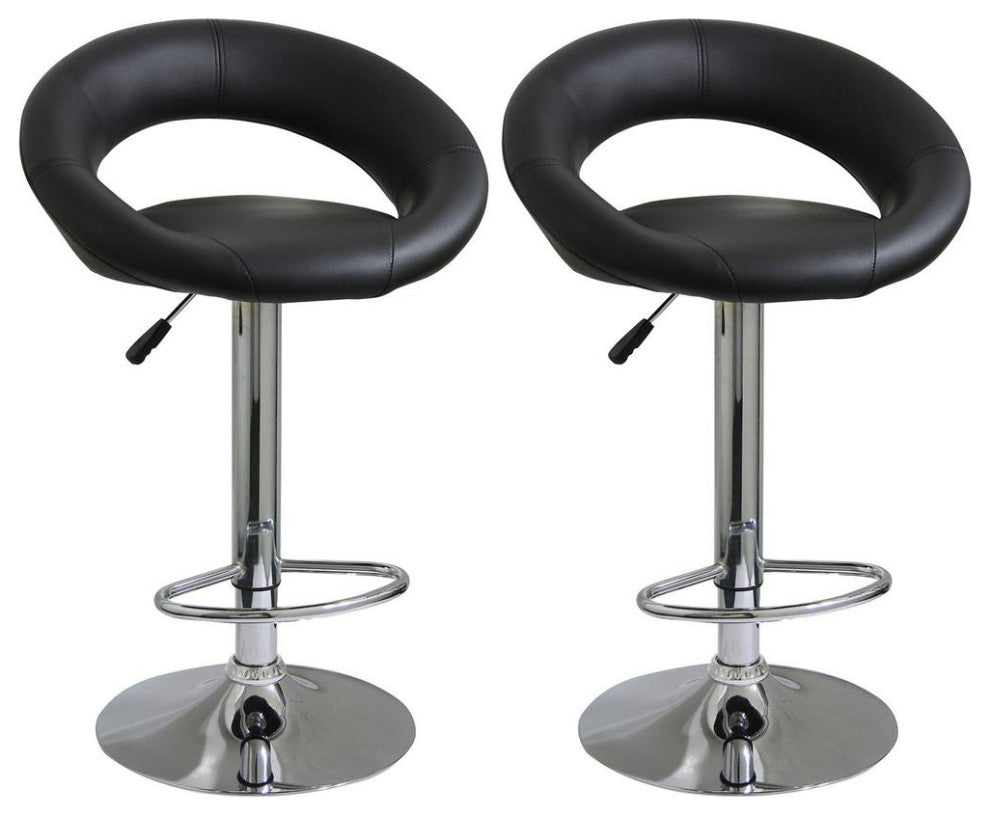 AmeriHome Classic Relaxed Bar Stool - 2 Pc Black