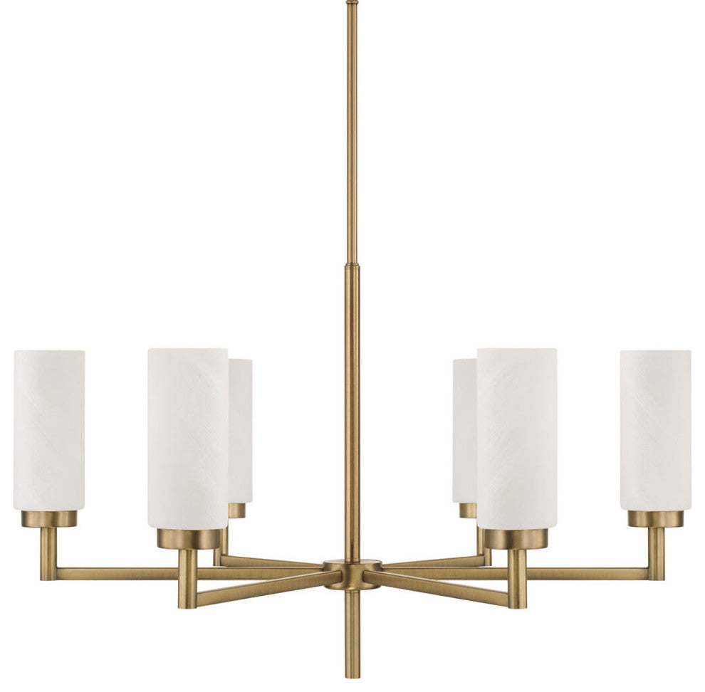 Capital Lighting 451761 Alyssa 6 Light 31"W Chandelier - Aged Brass