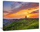 "Lighthouse At Gorgeous Sunset" Wall Art Landscape, 40"x30"