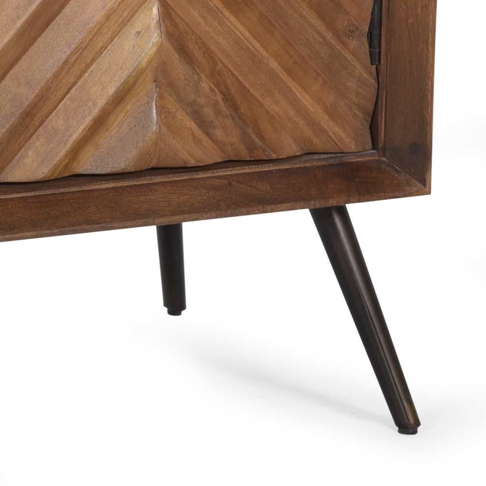 Burlington Mid-Century Modern Handcrafted Mango Wood Sideboard