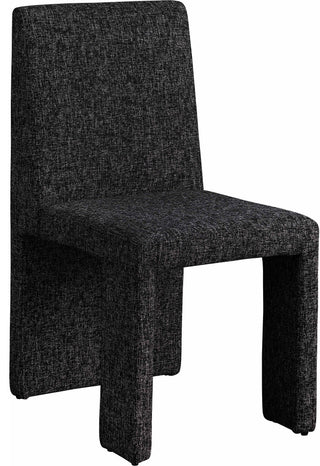 Benson Upholstered Dining Chair, Black, Linen Texured Fabric