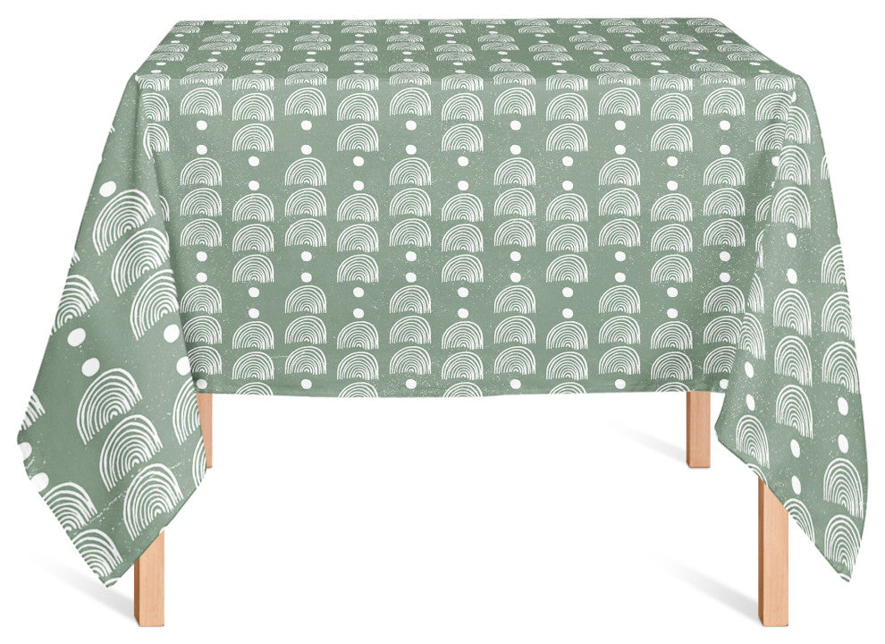 Rainbow Pattern Green 4 58x58 Tablecloth