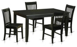 Duno5-Blk-W 5-Piece Dinette Set-Dinette Table And 4 Dining Chairs
