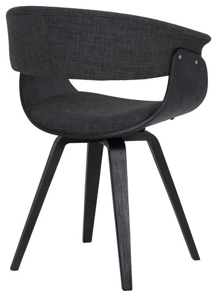 Armen Living Summer 19" Modern Fabric Dining Chair in Black and Charcoal