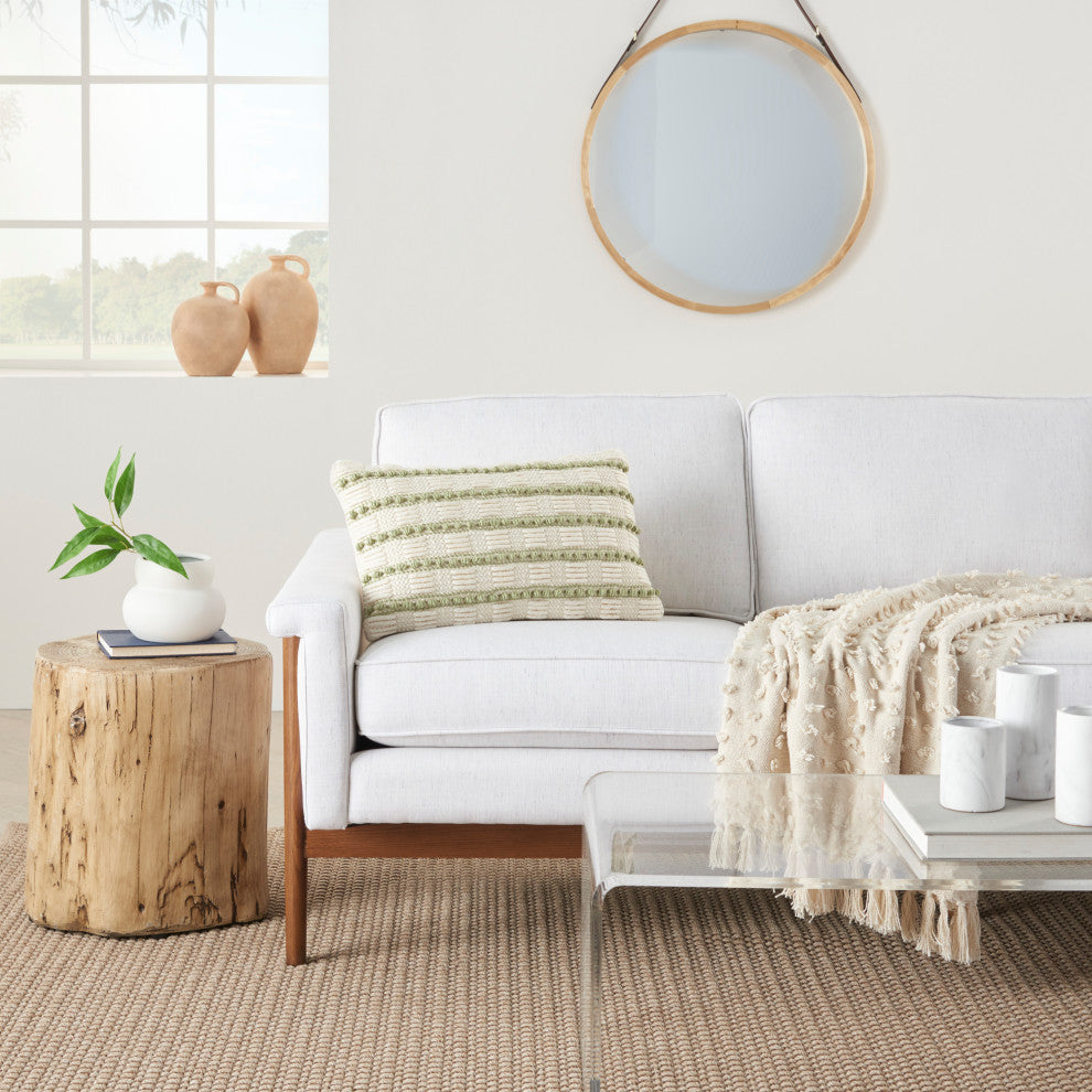 Mina Victory GC384 Throw Pillow, Sage, 12"X20"