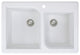 Radius 33" silQ Granite Double Bowl Kitchen Sink with 1 Hole in White