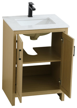 Home Living 24" Single Bathroom Vanity, Honey Brown