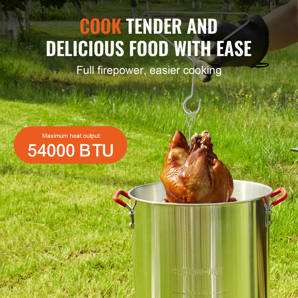 VEVOR 30Qt Turkey 10Qt Fish Deep Fryer Propane Boiler Steamer Stock Pot Outdoor
