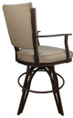 Leather Swivel Tilt Metal Bar Stool - Montana on A-Base, Tan Leather on Brown, 30"