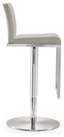 Amalfi Light Grey Stainless Steel Barstool - Grey