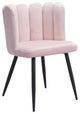 Glam Scallop Pink Velvet and Gold Dining or Accent Chairs Set of 2
