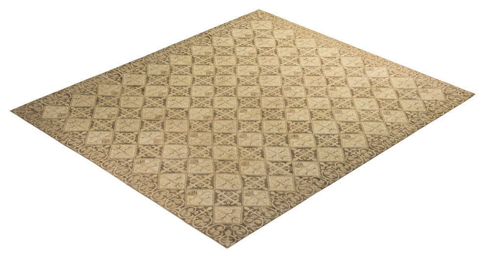 Eclectic, One-of-a-Kind Hand-Knotted Area Rug Gray, 8'2"x9'6"