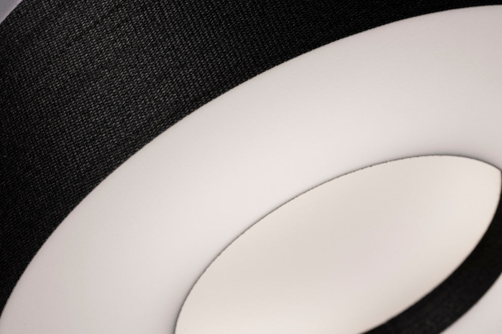 Montclair LED Ceiling Fixture, Black, 15", Flush Mount