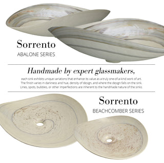 Sorrento Murano Glass Bathroom Sink, Abalone
