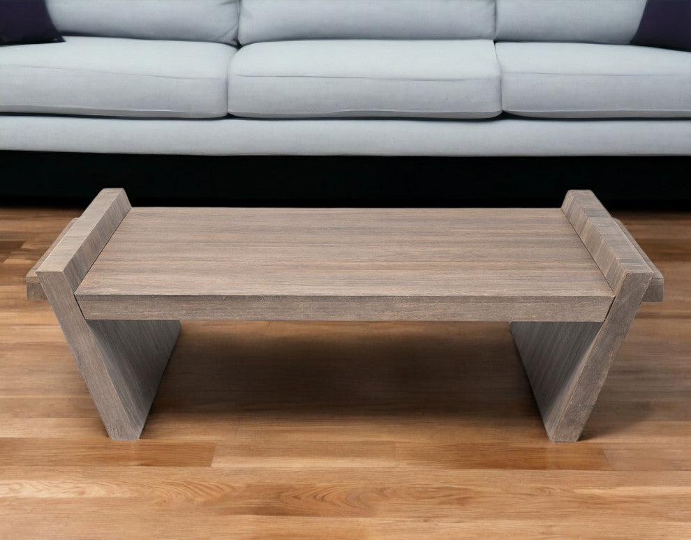 59" Brown Wood Coffee Table