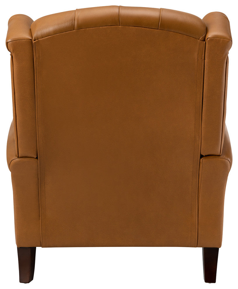 33" Wide Genuine Leather Armchair, Camel