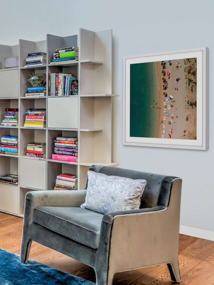 "Beach Lineup" Framed Print by Karolis Janulis