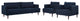 Agile 3 Piece Upholstered Fabric Set Blue