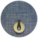 Basketweave Table Mat Round, Denim