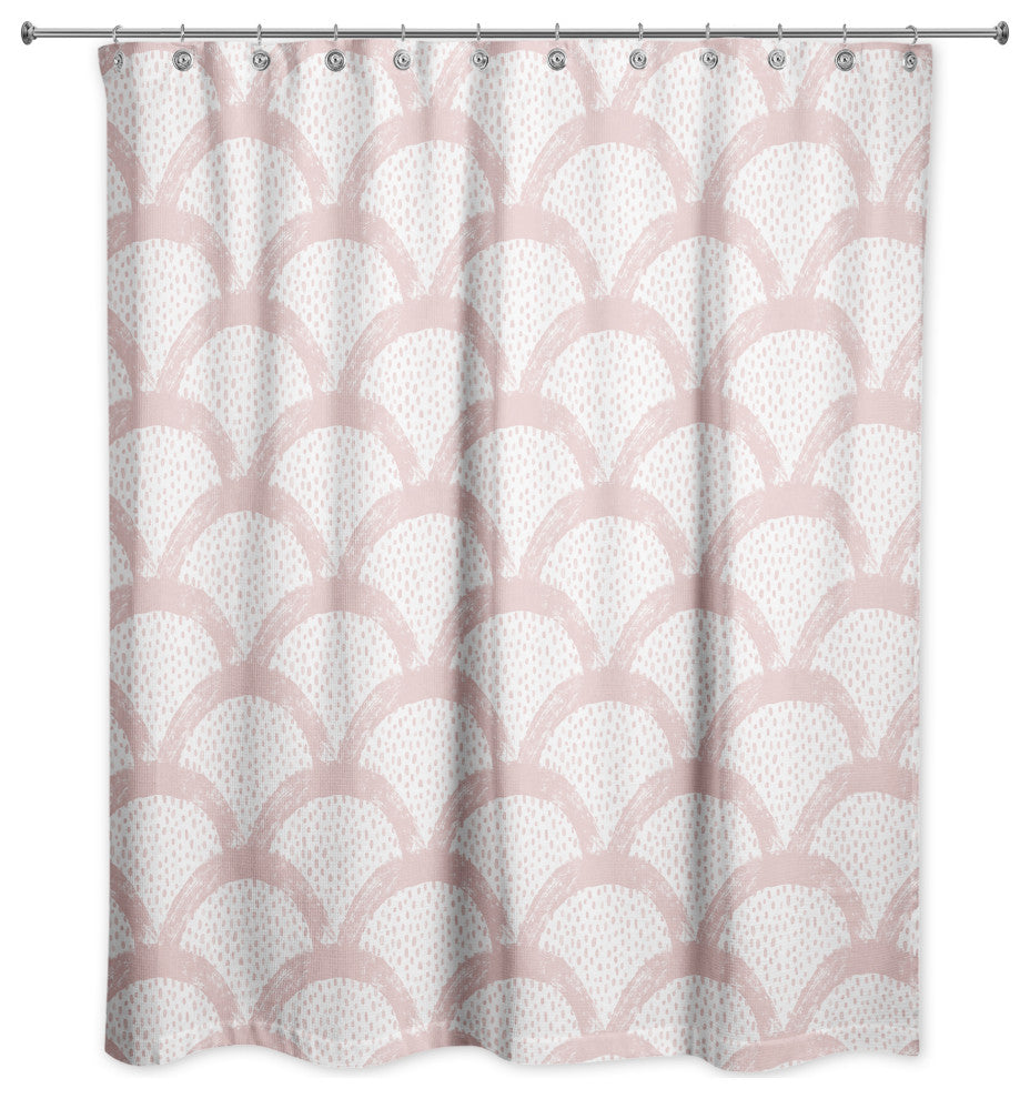 Pink Scallops 71x74 Shower Curtain